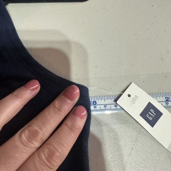 NWT Gap Tank Tops Linen Blend Turquoise & Navy Easy Comfort Medium Small - Picture 12 of 12